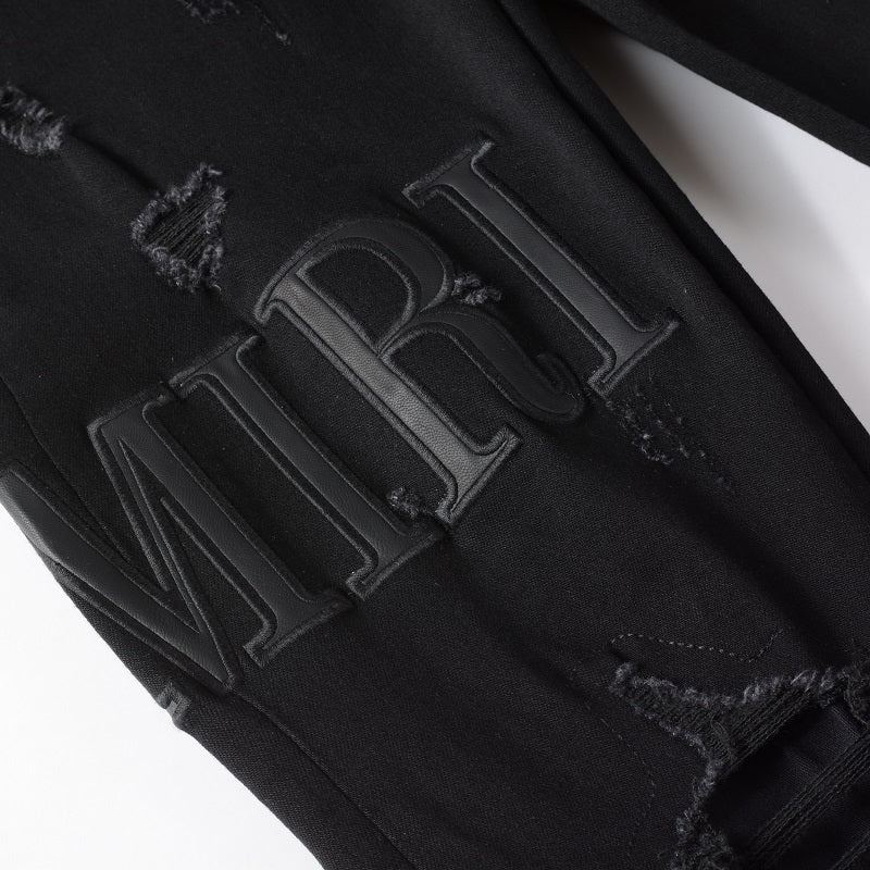 Denim slim fit AMR all black