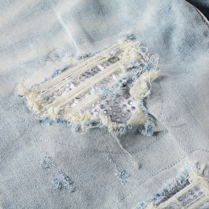 Denim slim fit diamond