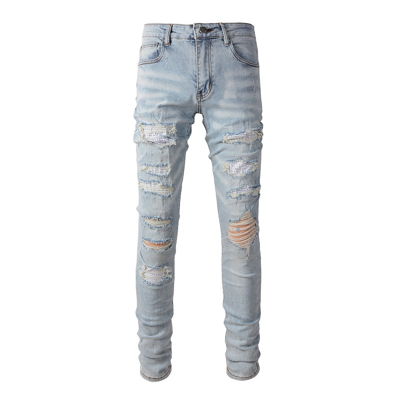 Denim slim fit diamond