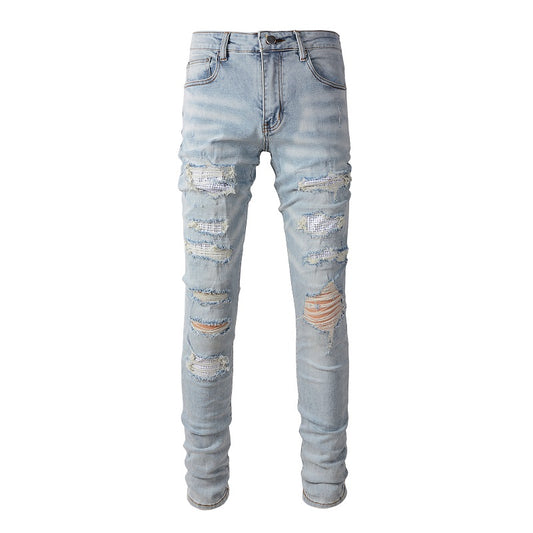 Denim slim fit diamond