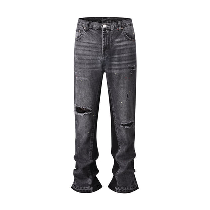 Denim flared Paint
