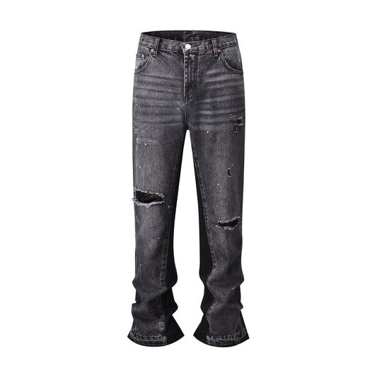 Denim flared Paint