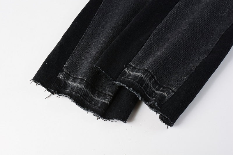Denim flared black faded