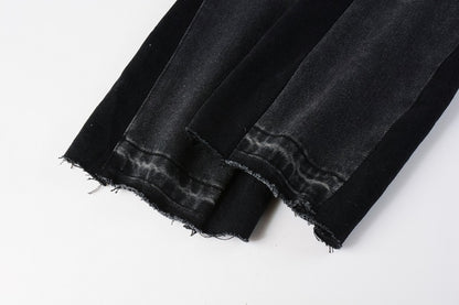 Denim flared black faded