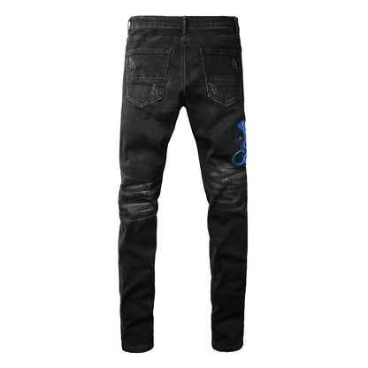 Denim slim fit snake BLUE