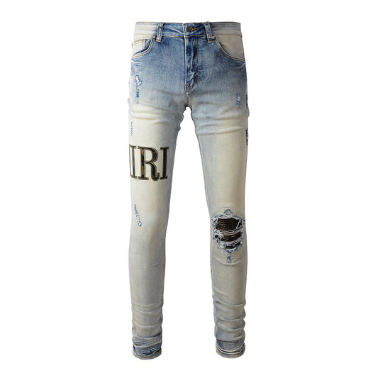 Denim slim fit AMR camo fade