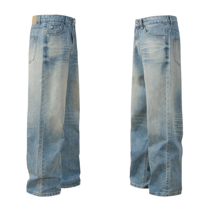 Denim straight leg washed