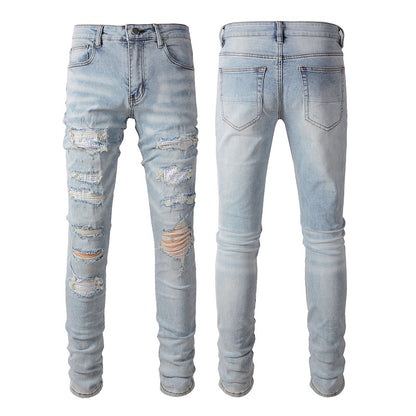 Denim slim fit diamond