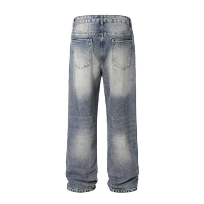 Denim straight light washed
