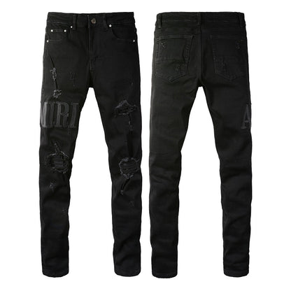 Denim slim fit AMR all black