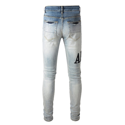 Denim slim fit AMR biker script