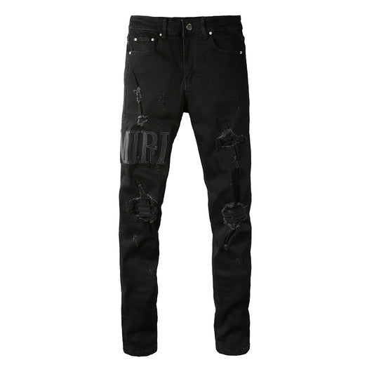 Denim slim fit AMR all black