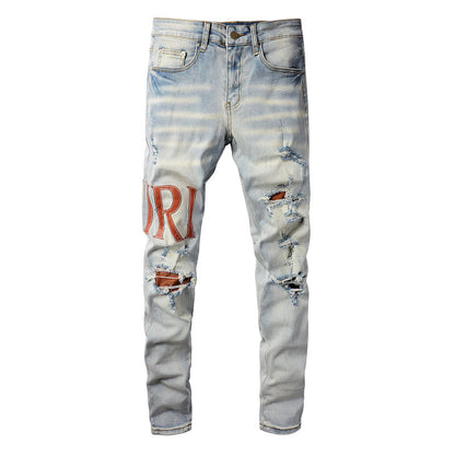 Denim slim fit AMR red blood