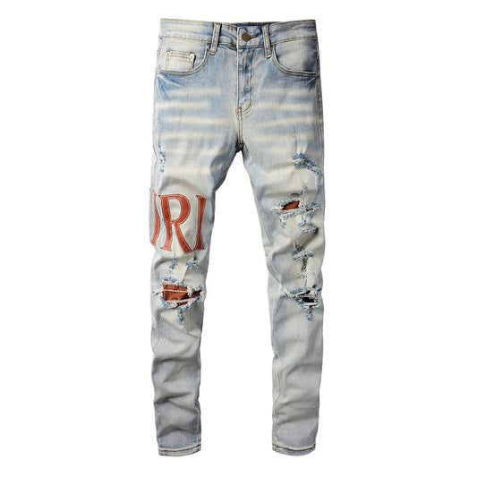 Denim slim fit AMR red blood