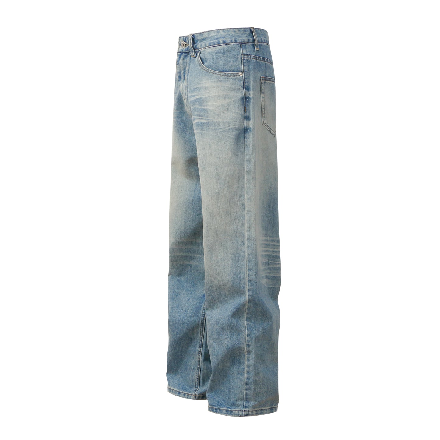 Denim straight leg washed