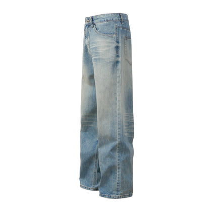 Denim straight leg washed