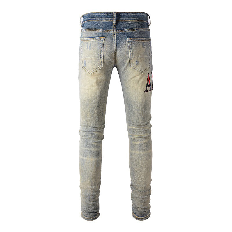 Denim slim fit AMR red fade