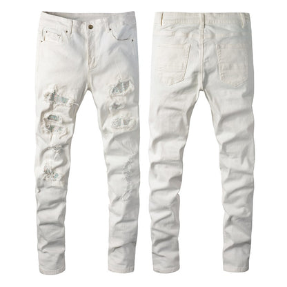 Denim slim fit disco white