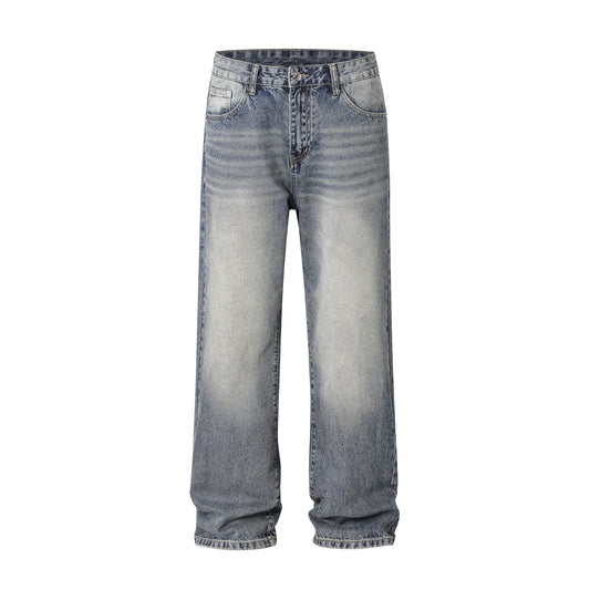 Denim straight light washed