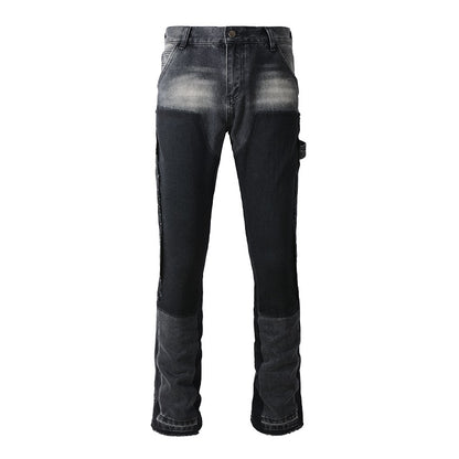 Denim flared black faded