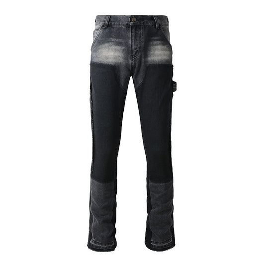Denim flared black faded