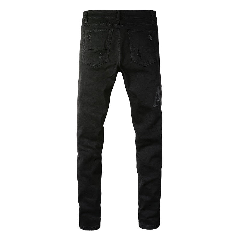 Denim slim fit AMR all black