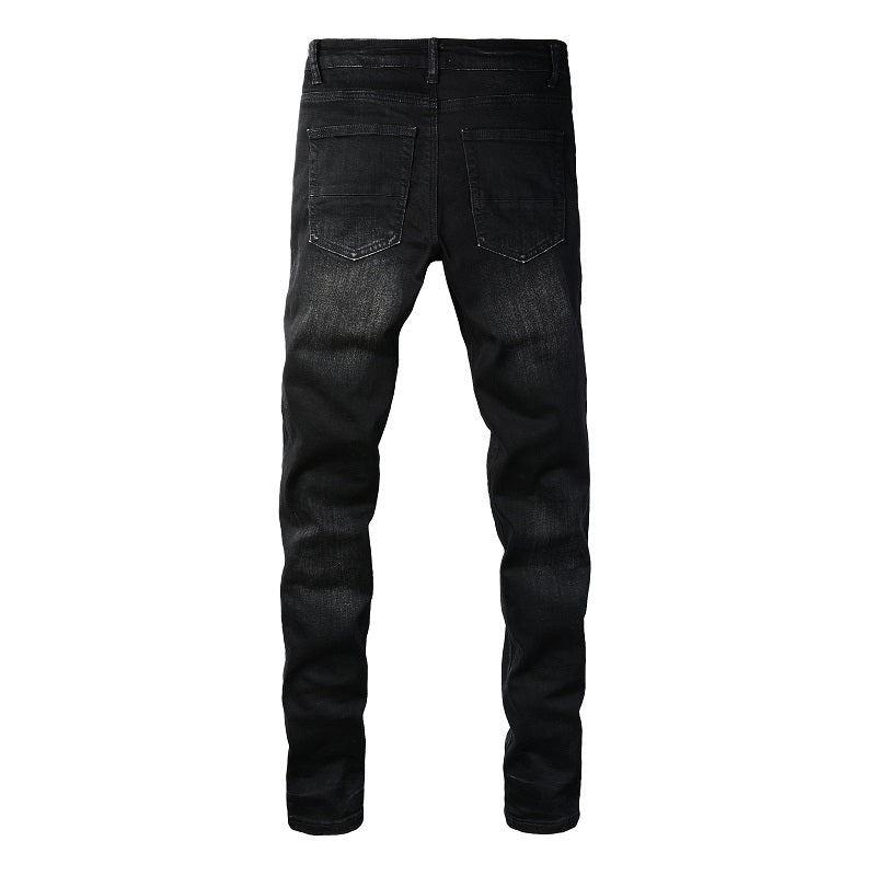Denim slim fit black white