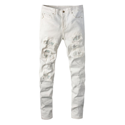 Denim slim fit disco white