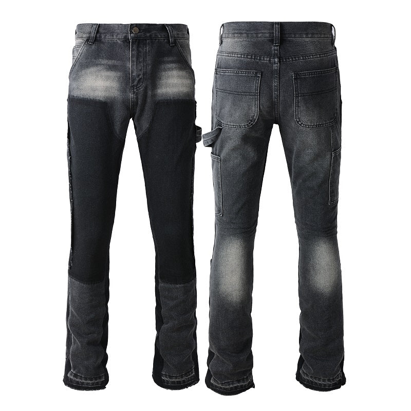 Denim flared black faded