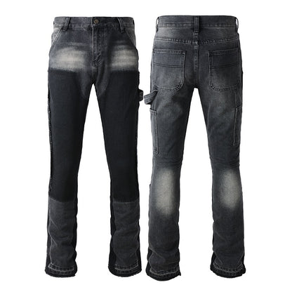Denim flared black faded