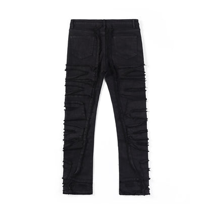 Denim broken tears black