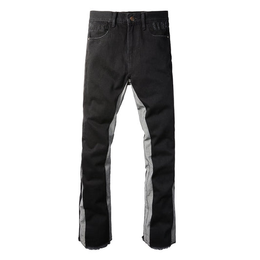 Denim flared black and grey