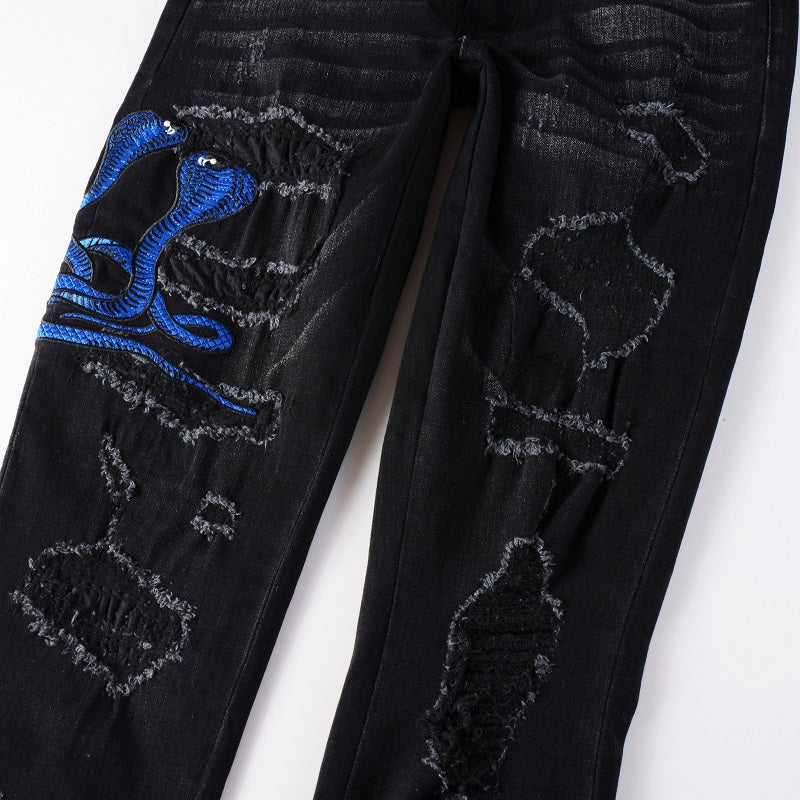 Denim slim fit snake BLUE