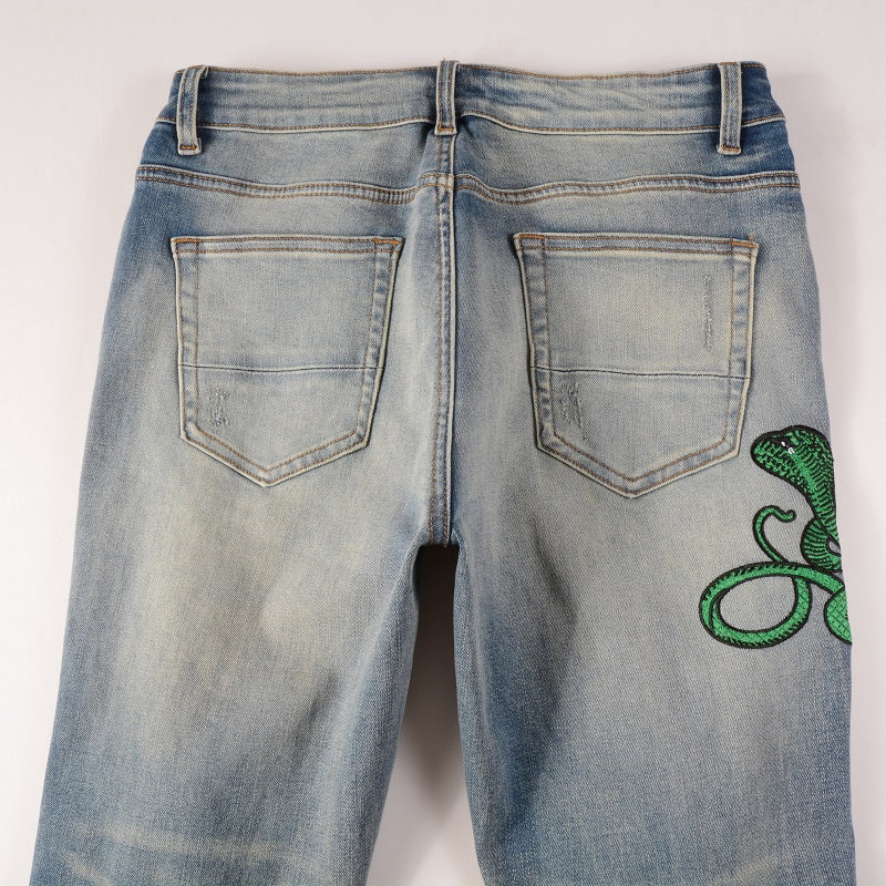 Denim slim fit snake