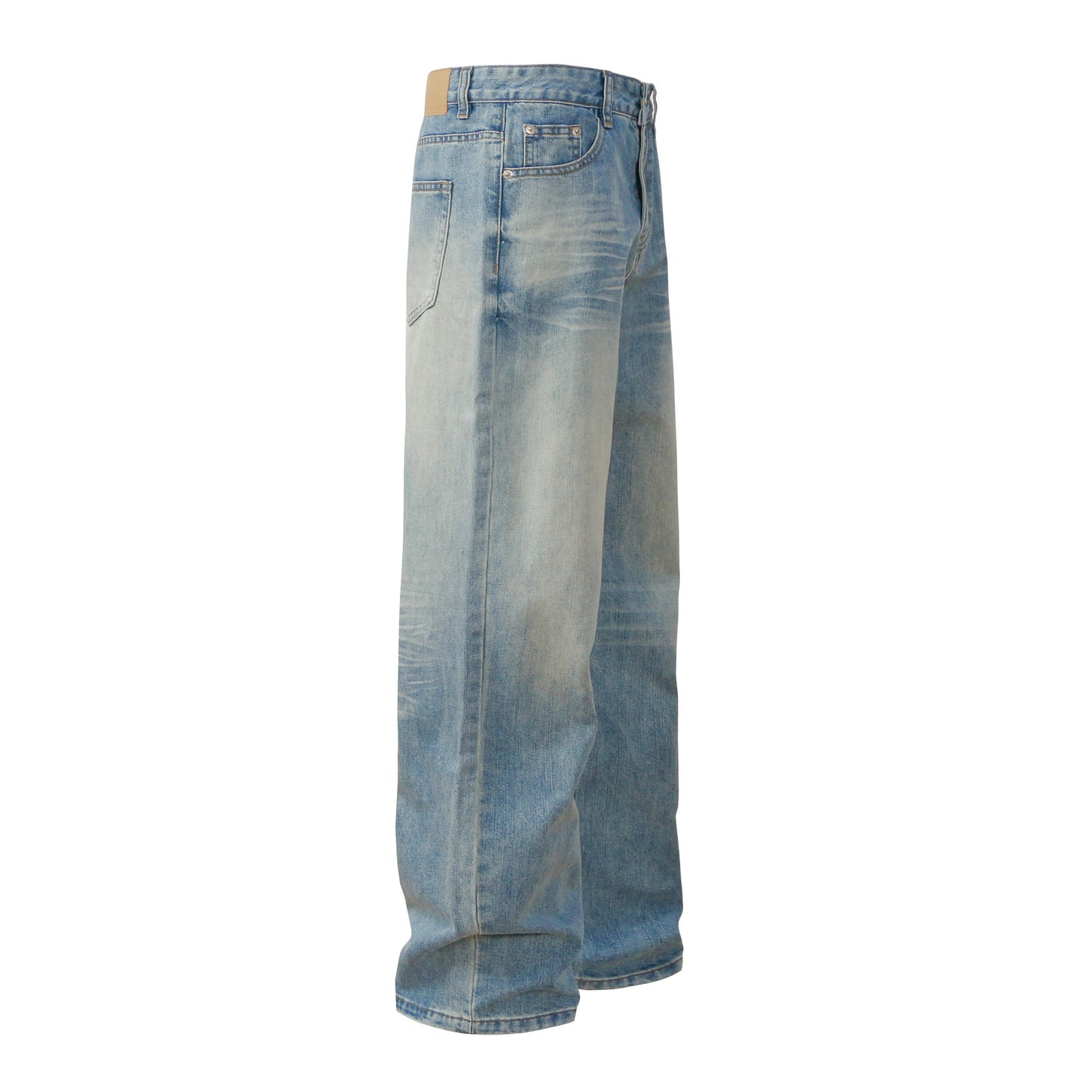 Denim straight leg washed
