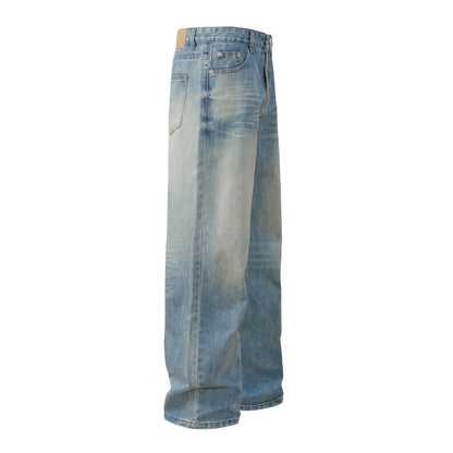 Denim straight leg washed