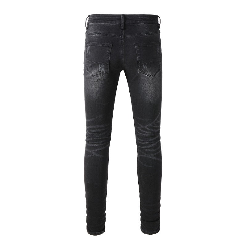 Denim slim fit white black 1.0