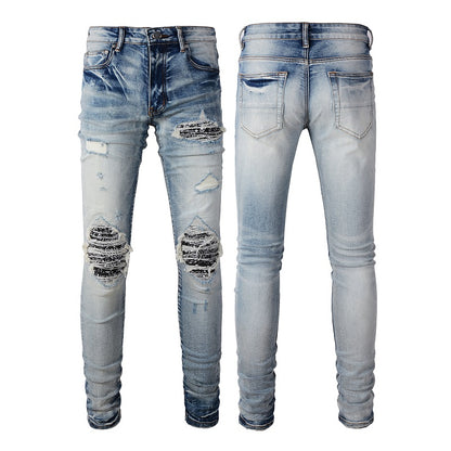 Denim slim fit bandana broke