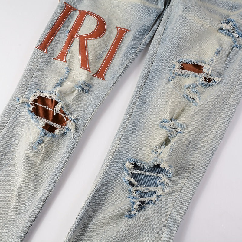 Denim slim fit AMR red blood