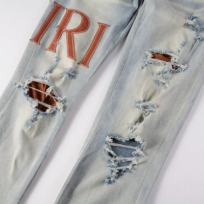 Denim slim fit AMR red blood