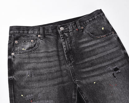 Denim flared Paint