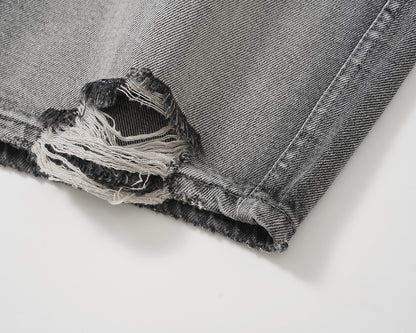 denim shorts holed