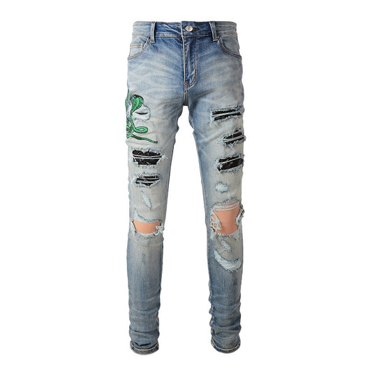 Denim slim fit snake