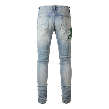 Denim slim fit snake