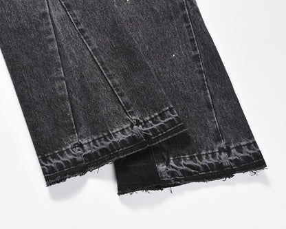 Denim flared Paint