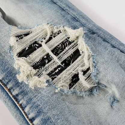 Denim slim fit bandana broke