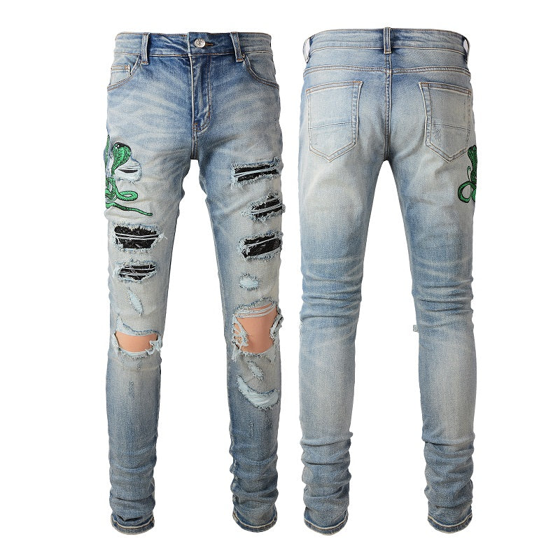 Denim slim fit snake