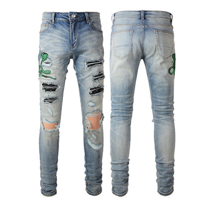 Denim slim fit snake