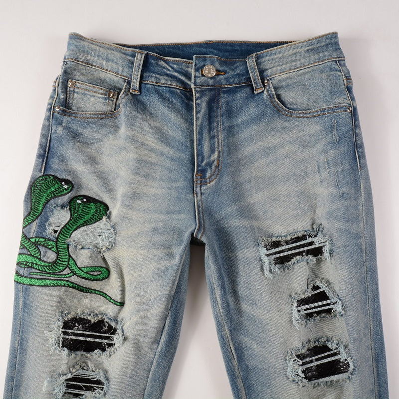 Denim slim fit snake