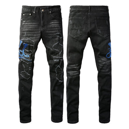 Denim slim fit snake BLUE